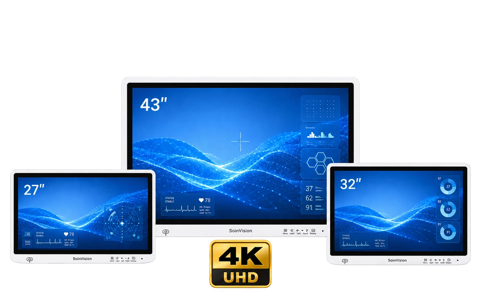 SOINVISION 27、32 和 43 英寸 4K 手术显示器