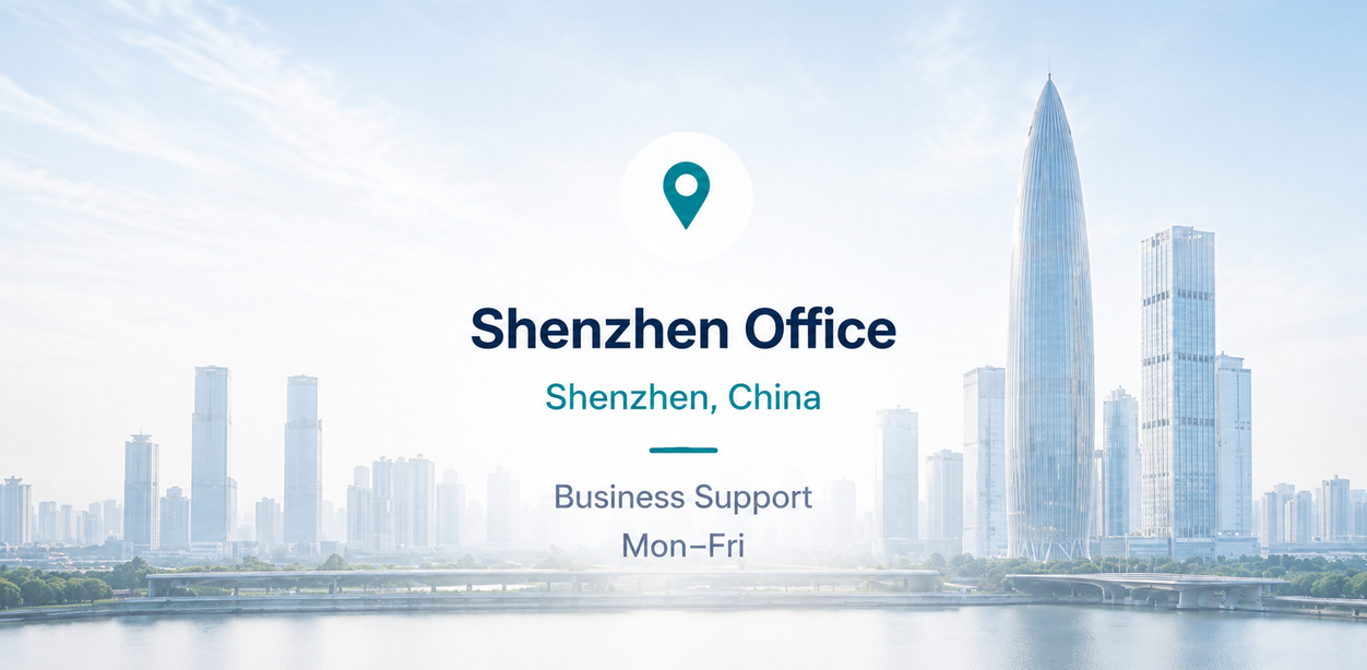 中国深圳办公室，周一至周五提供业务支持